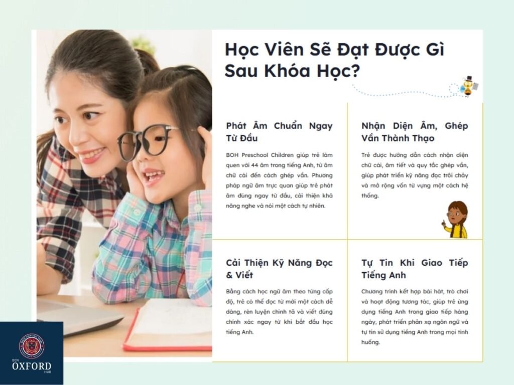 kết quả học tiếng anh online cho bé
